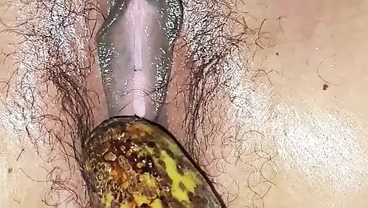 Pumped bananas and bottles into sister-in-law's pussy and fucked her a lot.