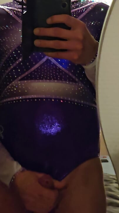 Stroking in one of my favorite gymnastic leotards