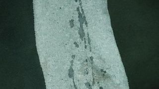 Schnell auf eine graue Socke gespritzt (nach dem 5x wichsen)