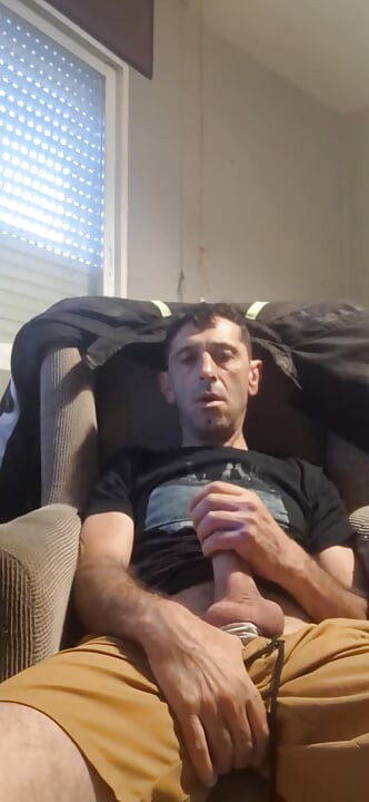 Guy masturbating on the sofa