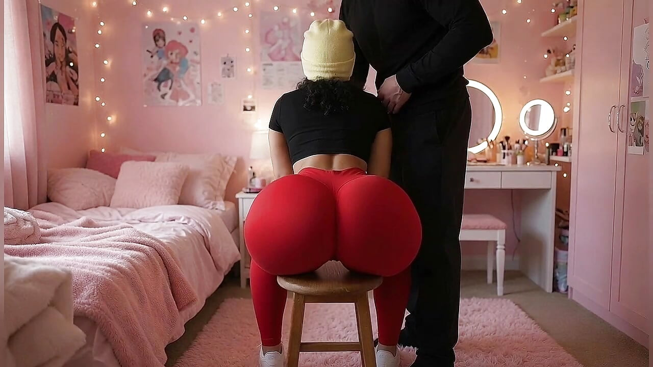 Stepbrother Pressing His Petite Big Ass Stepsister on the Chair