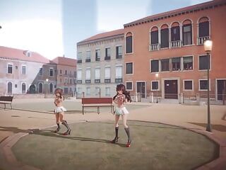 MMD R-18, anime, des filles dansent sexy (clip 39)