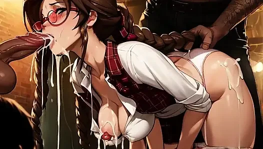 Gadis kampus berseragam seksi dientot
