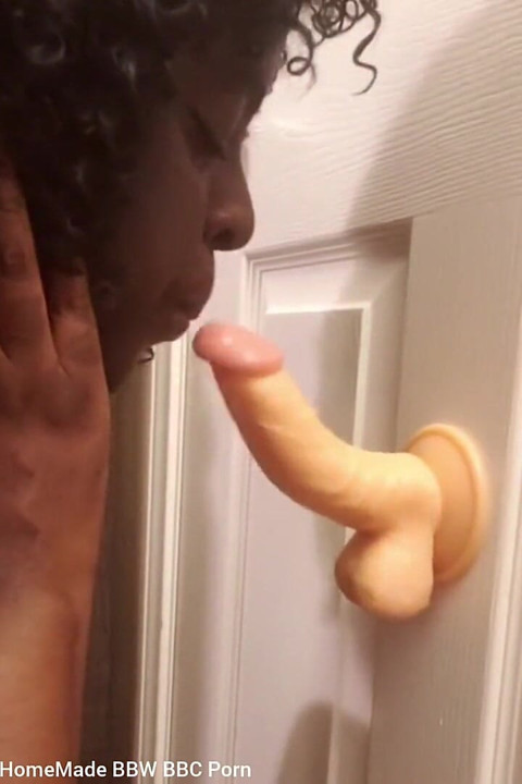 Blowjob Practice Sucking Mounted Dildo