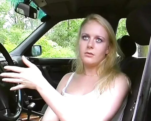 A chubby German babe enjoys eating cum in the woods