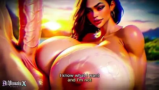 (4K) AI 3D animierter porno – Latina Baddie verehrt großen weißen schwanz (Interracial ASMR) - AI Visuals X