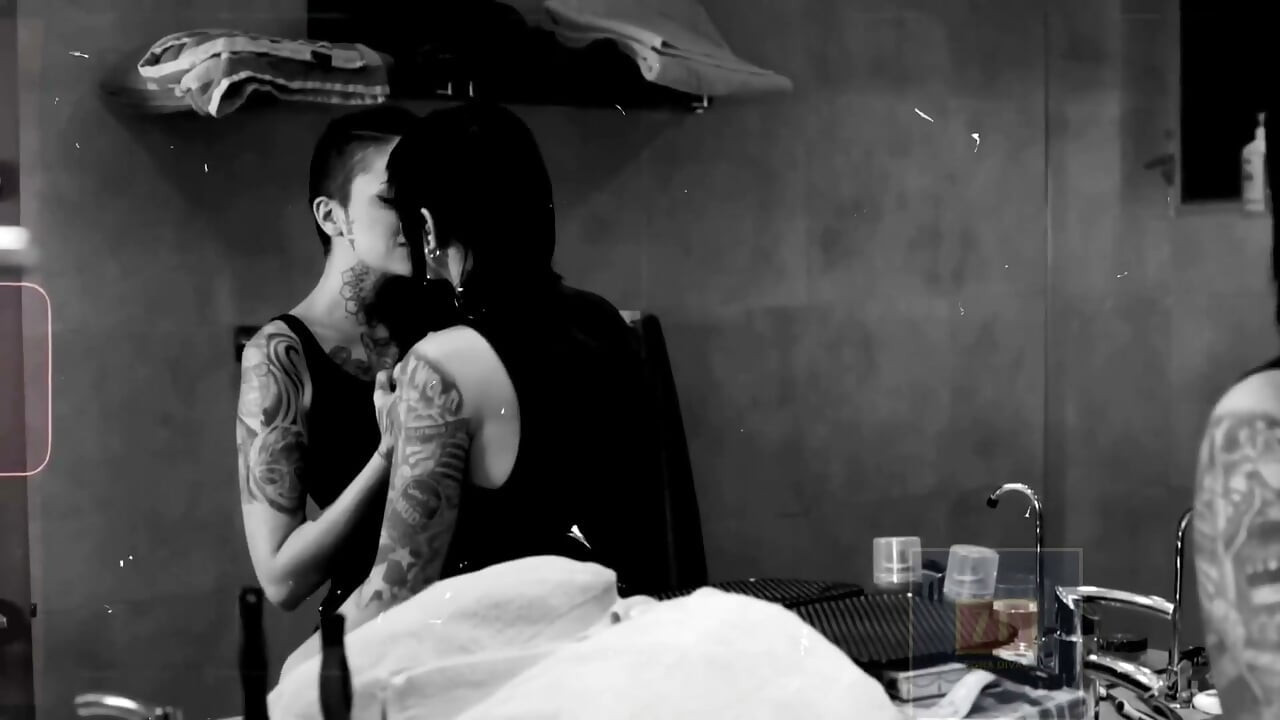 Classic Tattooed Lesbians Licking, Sucking and Probing Their Smooth Shaved Pussys
