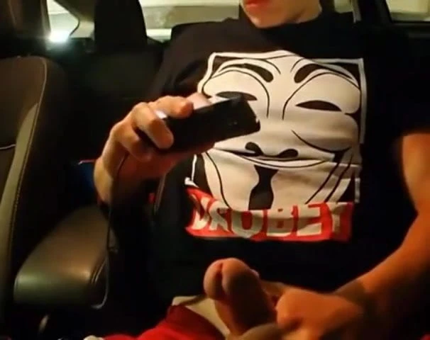 jock jacking in car