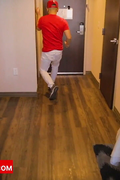 Platinum Blonde Eats Tall Asian Guy Ass After Bed Doggy