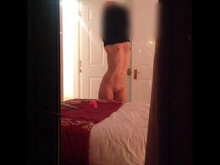 Wife voyeur treating me to a dildo orgasm view in heels