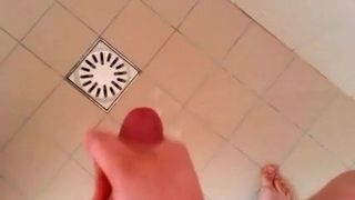 POV masturbation with cumshot in the shower.