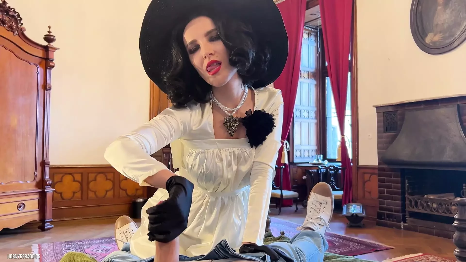 Lady Dimitrescu sucks and fucks . Resident Evil Village Cosplay