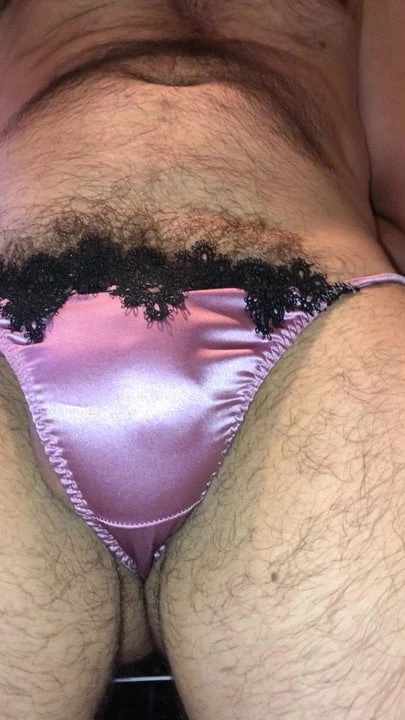 Pissing in my new silk panties