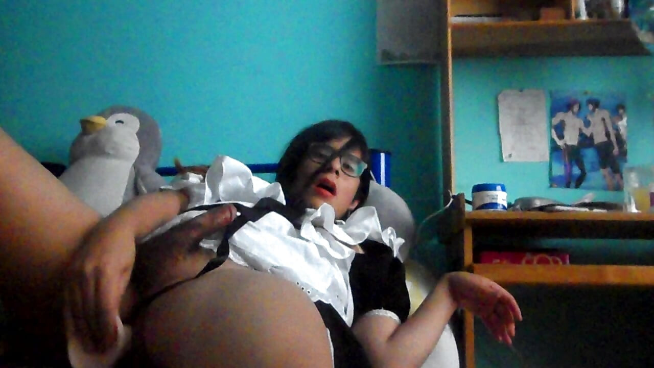 Trans teen in maid dress fuck her big ass
