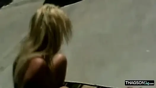 Busty Blonde Babe's Dripping Pussy Eaten Outdoors Till Squirting