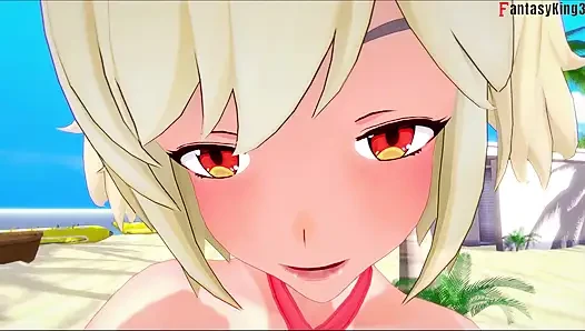 Burnice Bikini Blowjob on the beach - free POV - Zenless Zone Zero (ZZZ)
