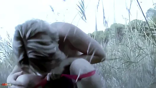 Tigra: Pretty Tigra Undressing in the Forest