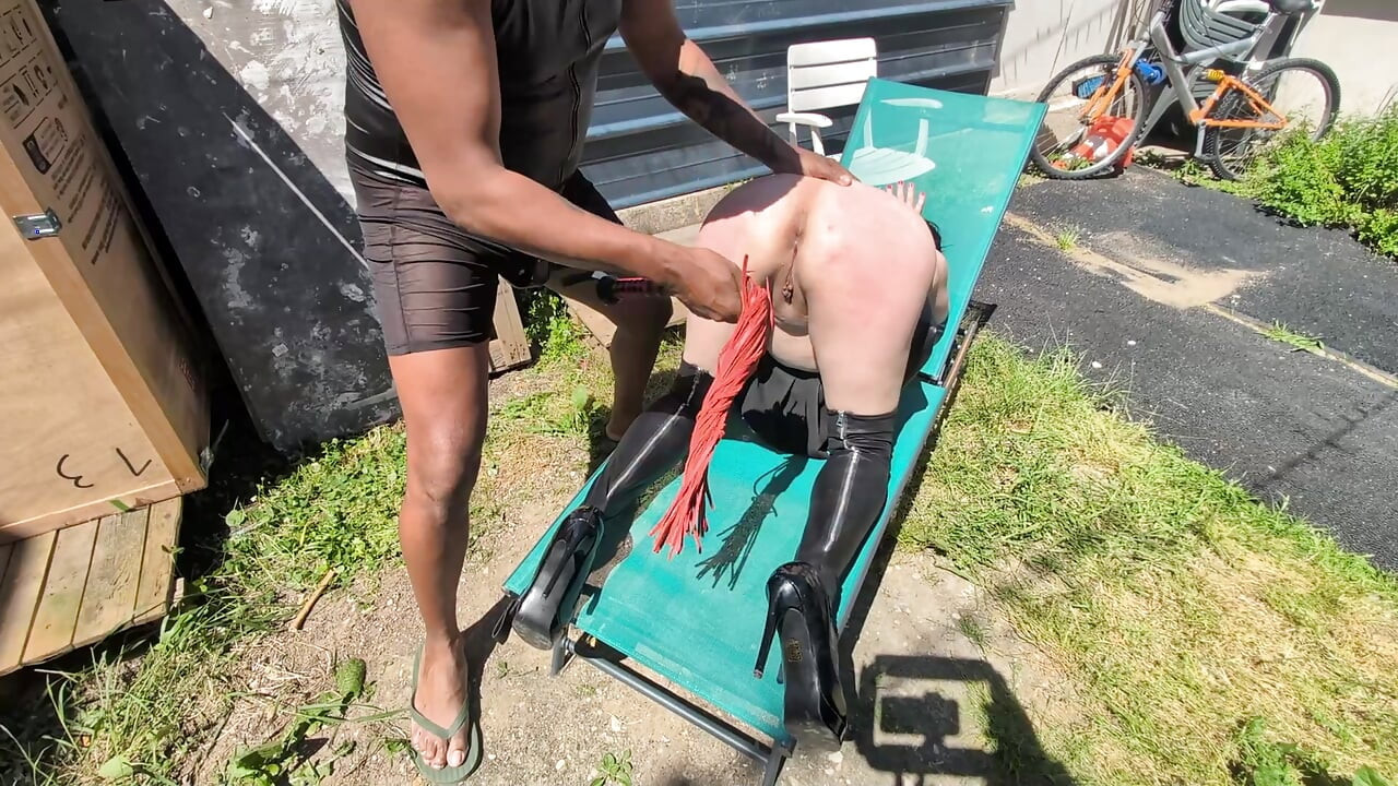 Domination Session for This Mature Woman in the Garden.