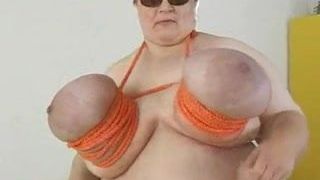 Kati ropes her HUGE tits