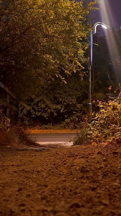Undressing in view of traffic and walking naked in the road