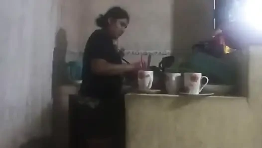 Maid Fucked in the Kitchen (my Wife Almost Found Us Out)