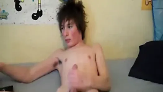 Very cute gay teen 18 year old strips and jerks off