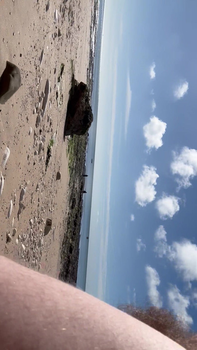 Caught naked on the beach