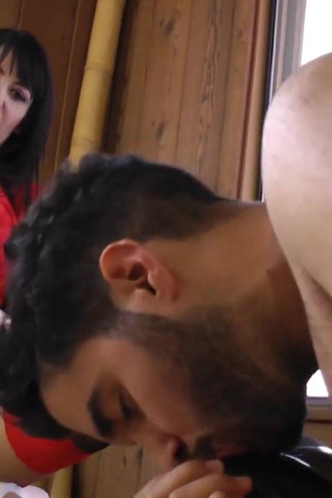 Nylon mistress want him worship her sexy high heels.