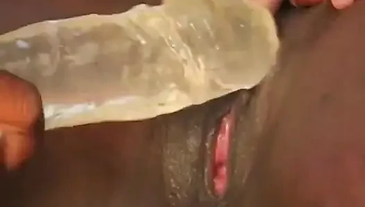Four sexy ebony babes at poolside muff diving and using dildos to fuck tight twat