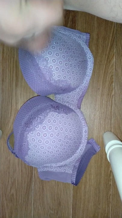 Cum on purple Marks & Spensers bra 36E