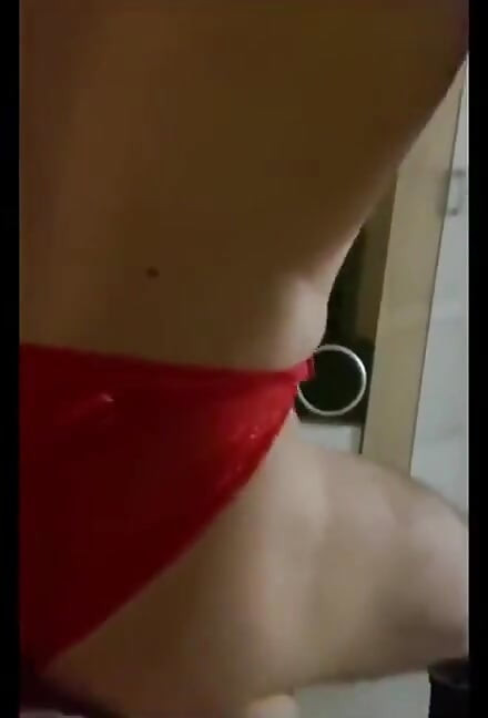 She Put Lace Panties on Her Friend and Fucked Him with Her Pussy... Caressing the Hole