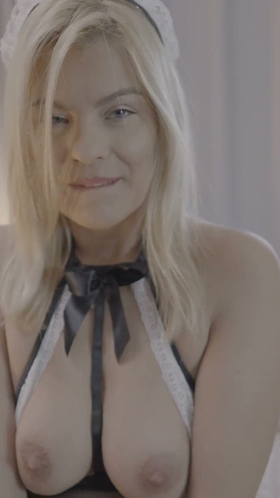 Blonde Maid Spreads Wide for Deep Bedroom Thrusts