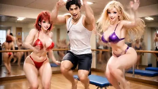 3D-cGI geöltes vollbusiges milchspiel – Luna & ruby private squeeze & tropfen nach dem trainer geht