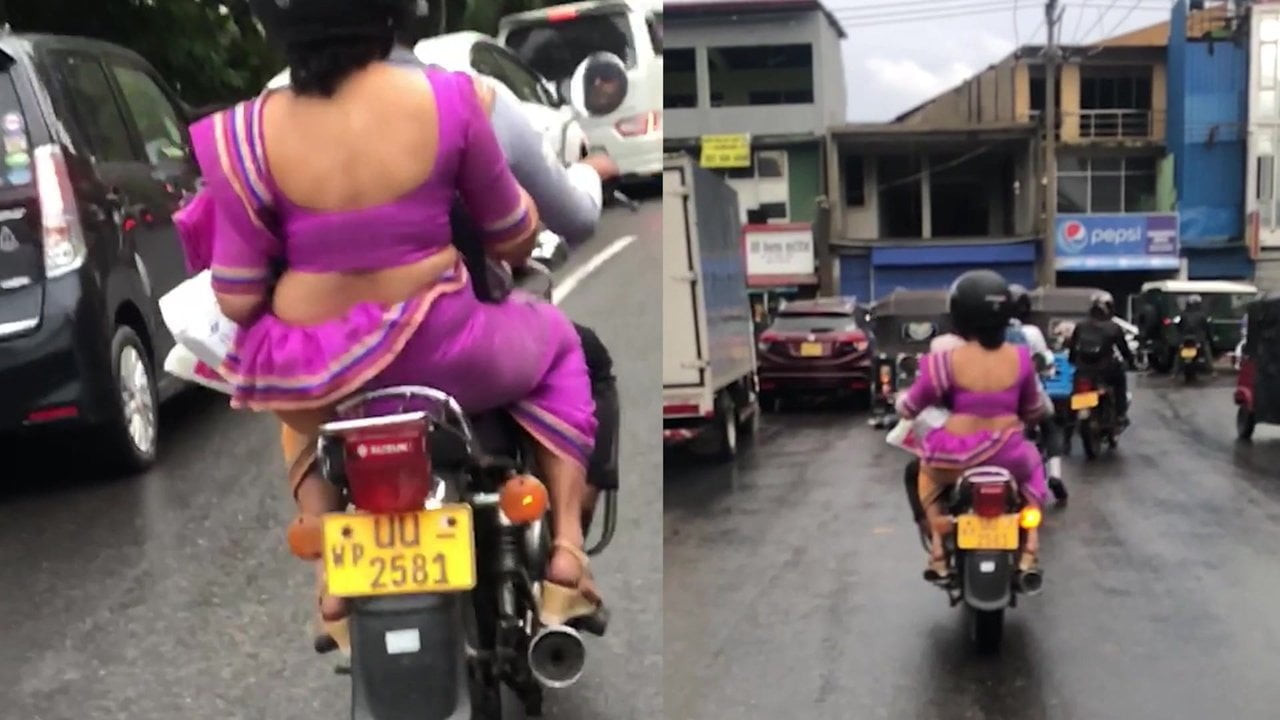 saree in a bike