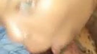 Hot Black Shemale sucking