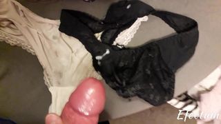 Wanking and cum on dirty panties