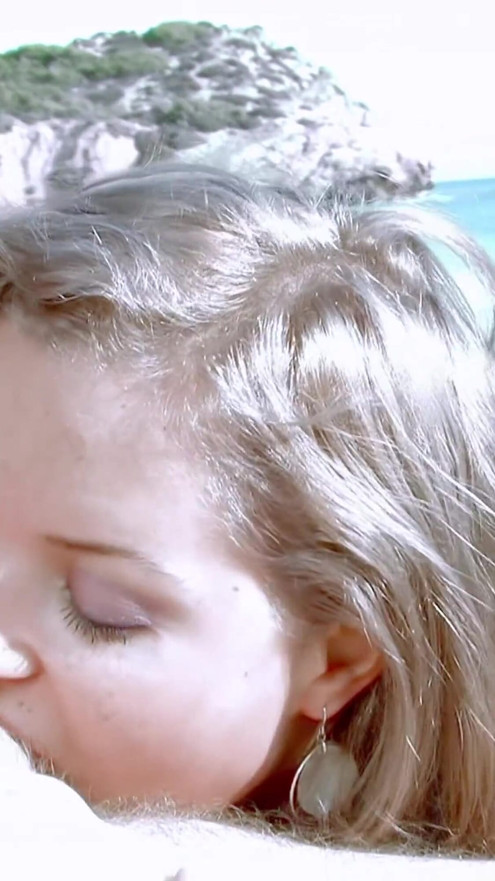 Chubby blonde young slut assfucked on the beach