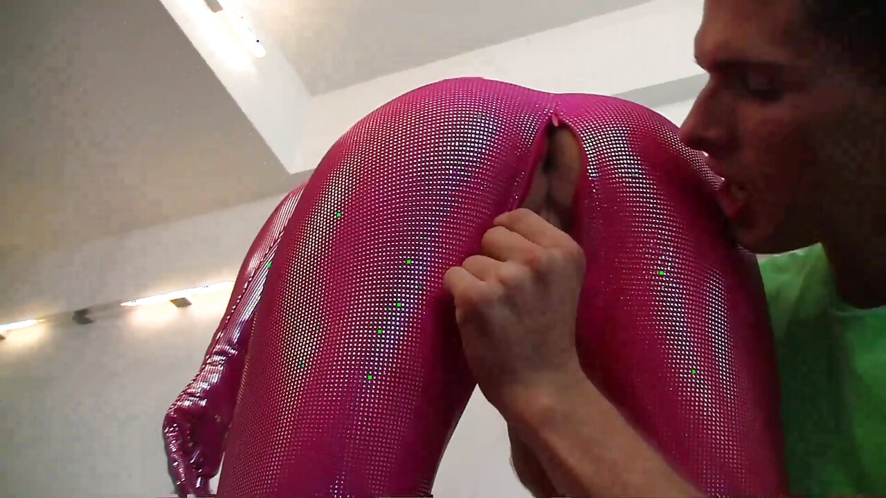 Slut in pink latex costume likes hard sex