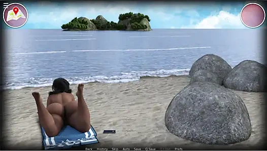 Fat Sluts On The Sun - Game Guy Fucks Milf On The Beach With Big Tits Girlfriend Swallows His Cum