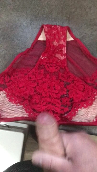 Cum on red panty