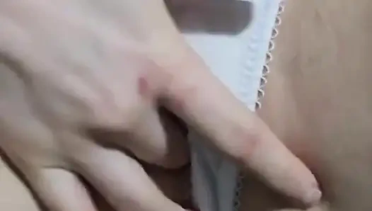 Rubbing My Pussy and Masturbating in My White Thong