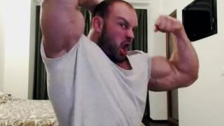 Ultra Big Intense Alpha Muscle Daddy Body Builder Flexes and