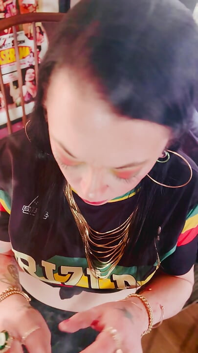 British Mom Tina Snua Double Pumping A Cigarette - Smoking Smoker Smokes OMI OME Drifting