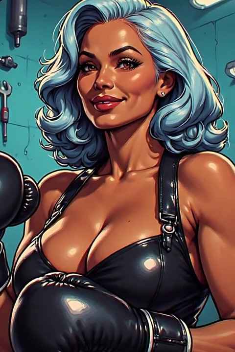 Seksi kadınlar boxercise art