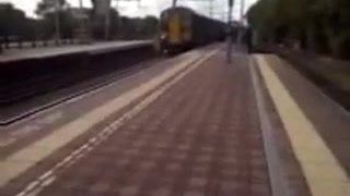 Train track wank and cum