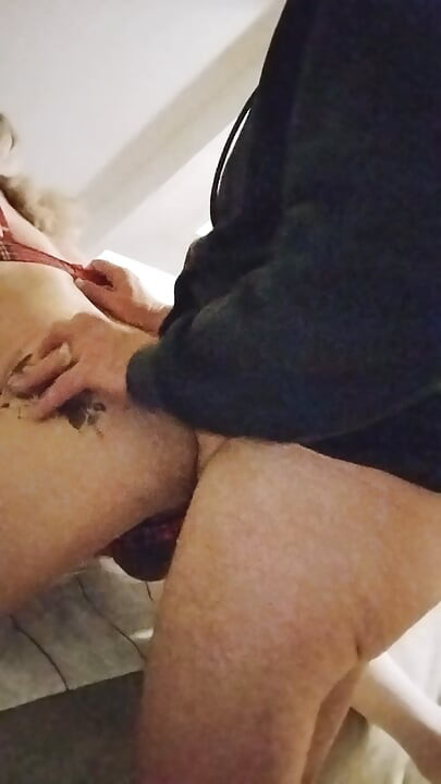 Sissy spreads her thighs for her client
