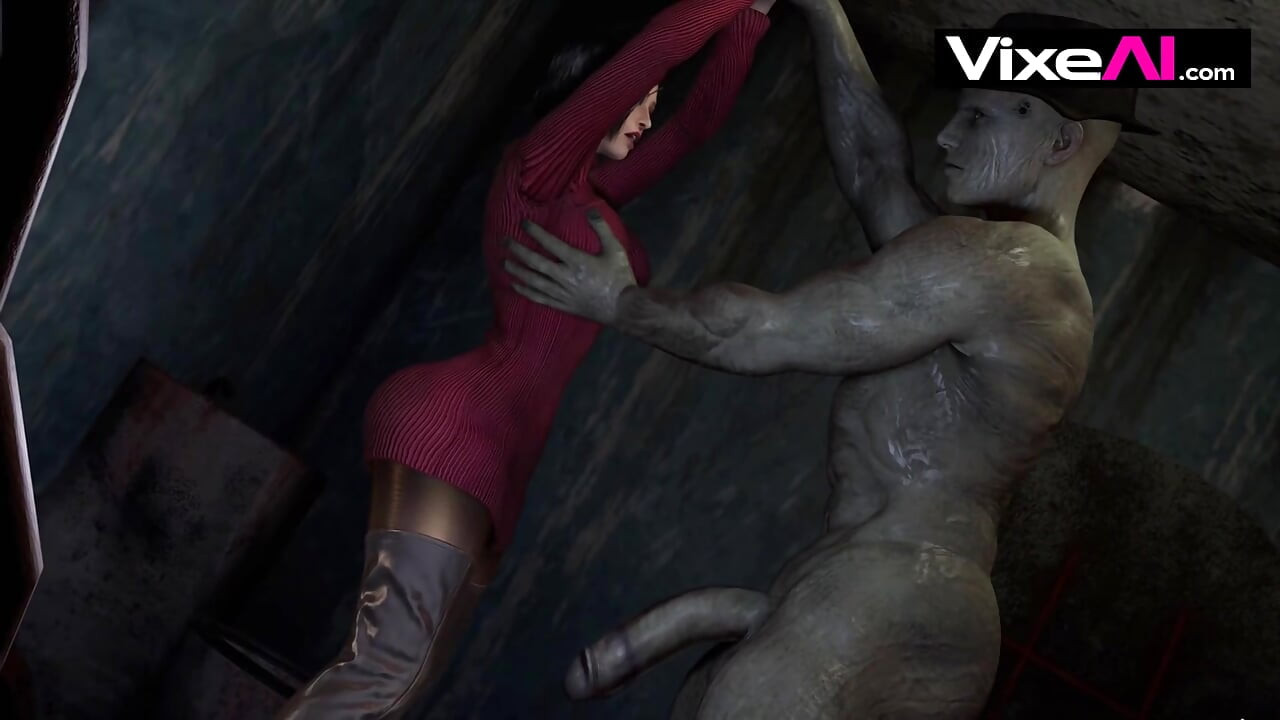 Ada Wong Moans for Mr.X While Leon Watches in Secret 3D AI Generated