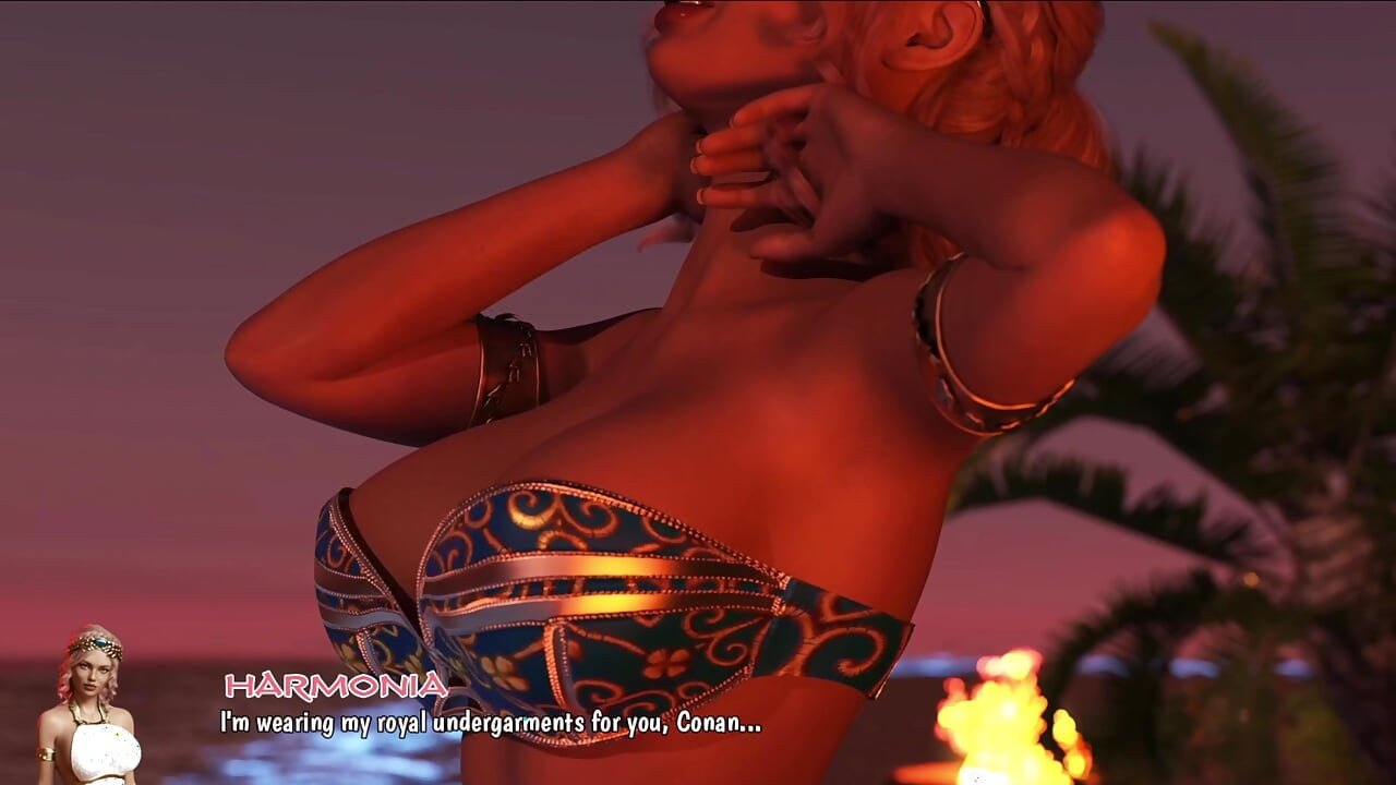 Conan harmonia'yı kraliyet odalarında sikiyor - meme sıkarak derin anal seks ve amcık sikişi