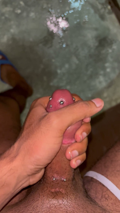 Masturbation with my beautiful pierced and cut cock | Clip 2