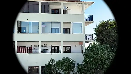 #396 Mrs Mature Feet sitting on her balcony